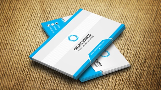 Business Card Sky Blue and white