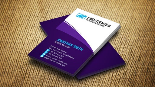 Business Card Purple and White