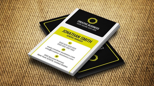 Business Card Black,White and Yellow